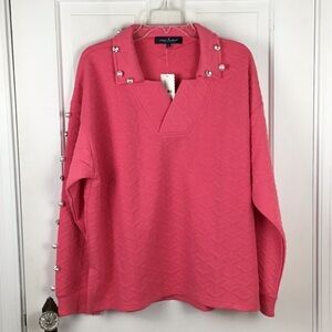 Simply Southern Pink Sweatshirt with Pearl Accents
